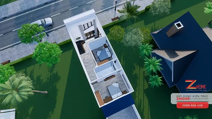 Bố trí nội thất thông minh & tận dụng tối đa không gian - thiết kế nhà gác lửng 3 phòng ngủ