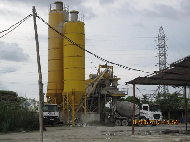 Quy trình nạp liệu của trạm trộn bê tông tiêu chuẩn.