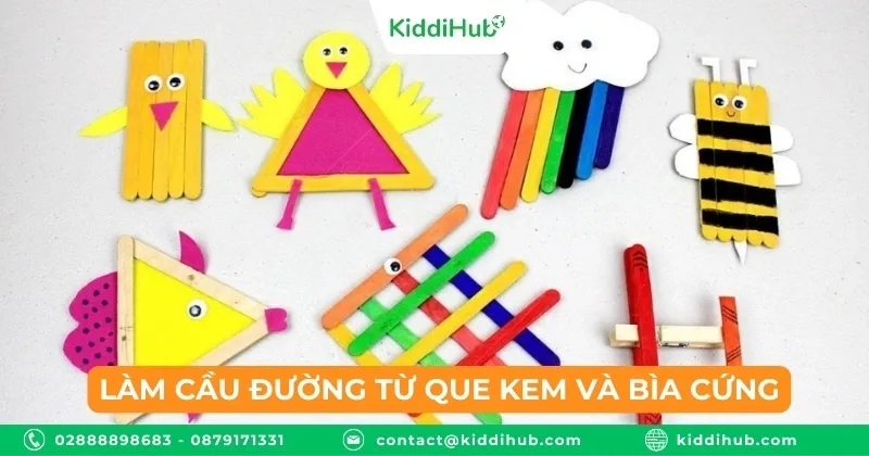 Làm cầu đường từ que kem và bìa cứng