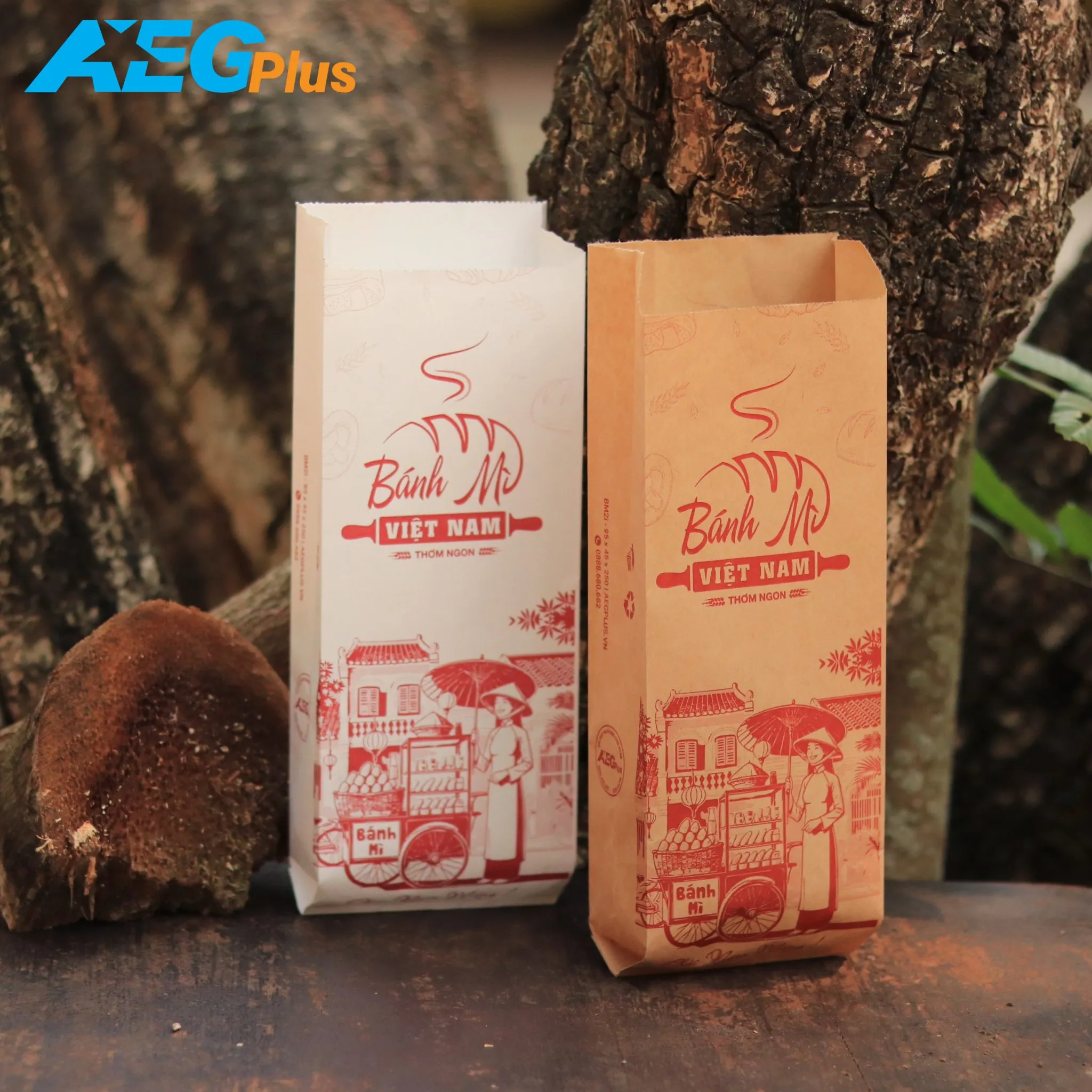 Mẫu túi kraft in logo 4 màu công nghệ flexo, độ phân giải cao