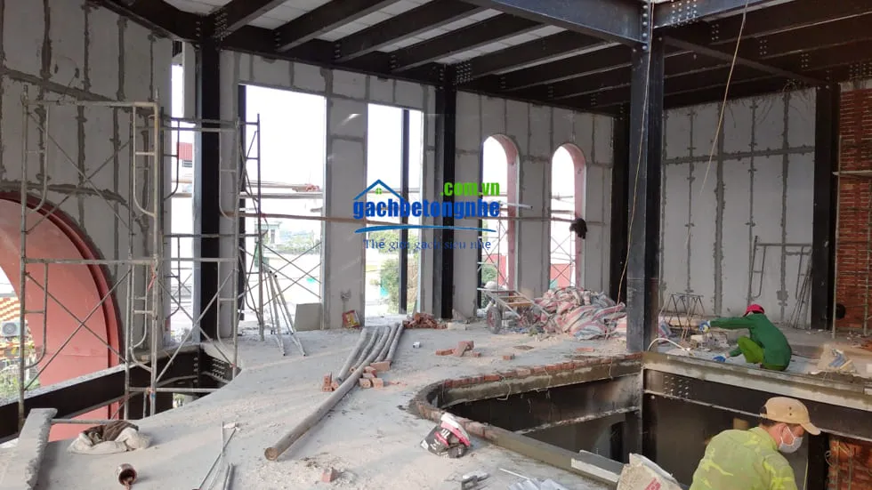 Nhà lắp ghép bằng tấm tường sàn bê tông khí chưng áp ALC hiện đại và bền vững