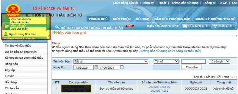 Kiểm tra lại hồ sơ dự thầu đã gửi