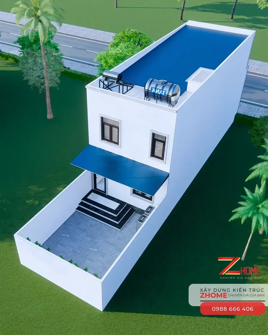 Góc nhìn từ trên cao xuống hệ thống mái