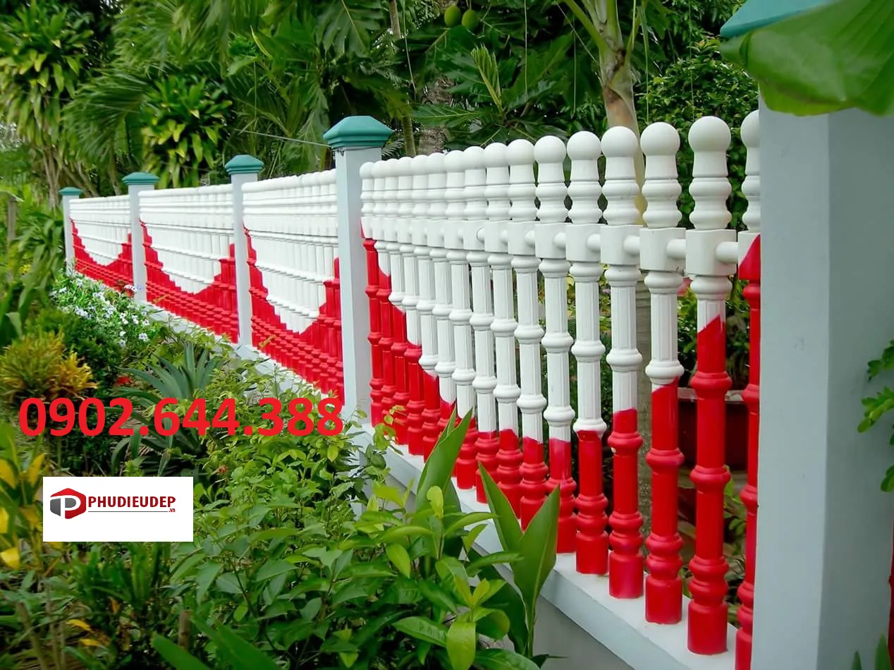 Hàng rào bê tông ly tâm hoa văn nghệ thuật cho biệt thự