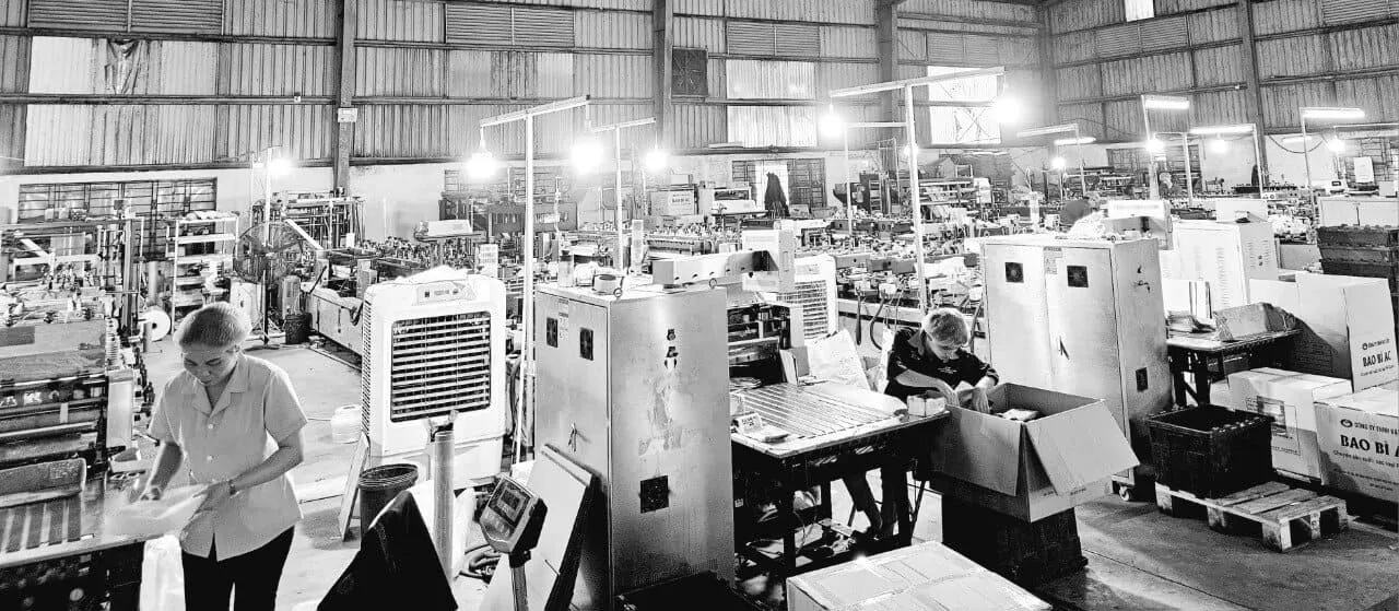 Hình ảnh thực tế quy mô nhà máy sản xuất bao bì