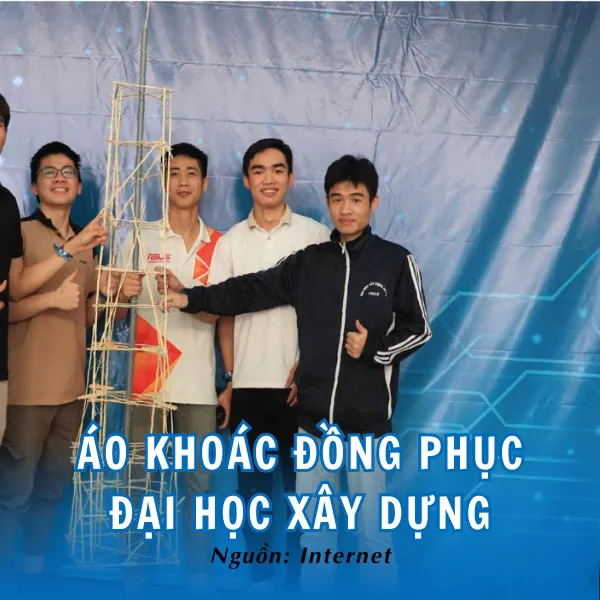 Mẫu áo khoác dù đồng phục đại học Xây Dựng