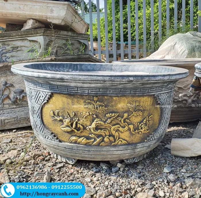 Bán chậu xi măng trồng đường kính 1m
