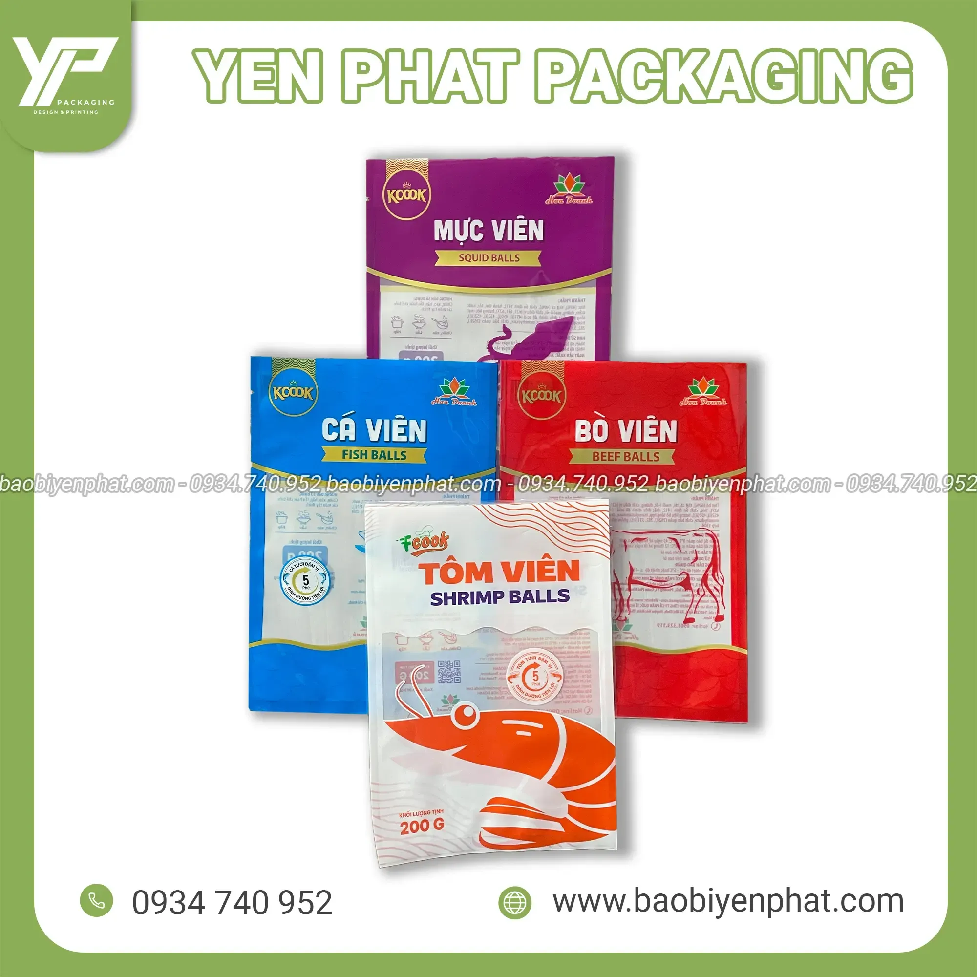 Yên Phát chuyên in ấn các loại bao bì thực phẩm đông lạnh chất lượng, uy tín