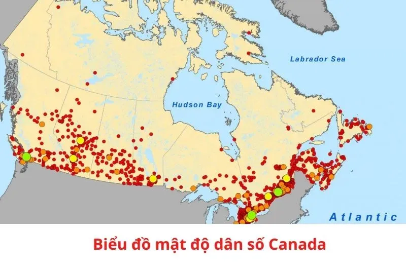 Biểu đồ mật độ dân số Canada