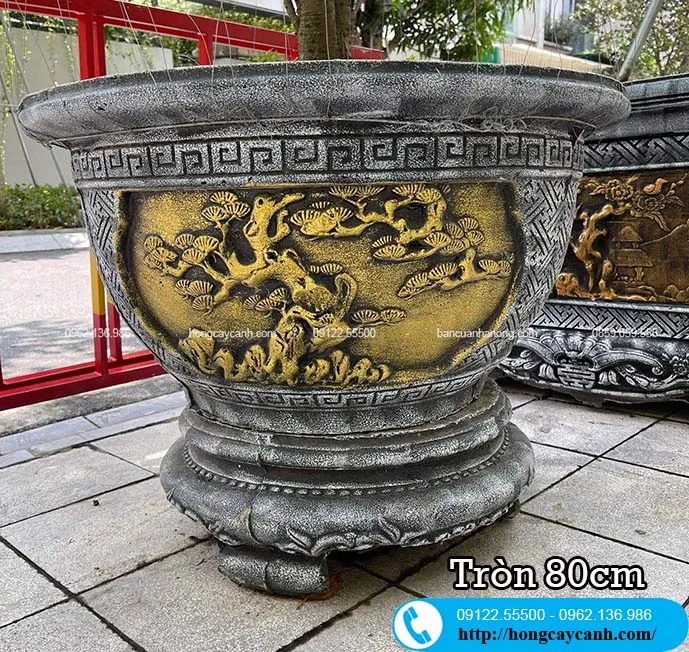 Chậu xi măng tròn 80cm