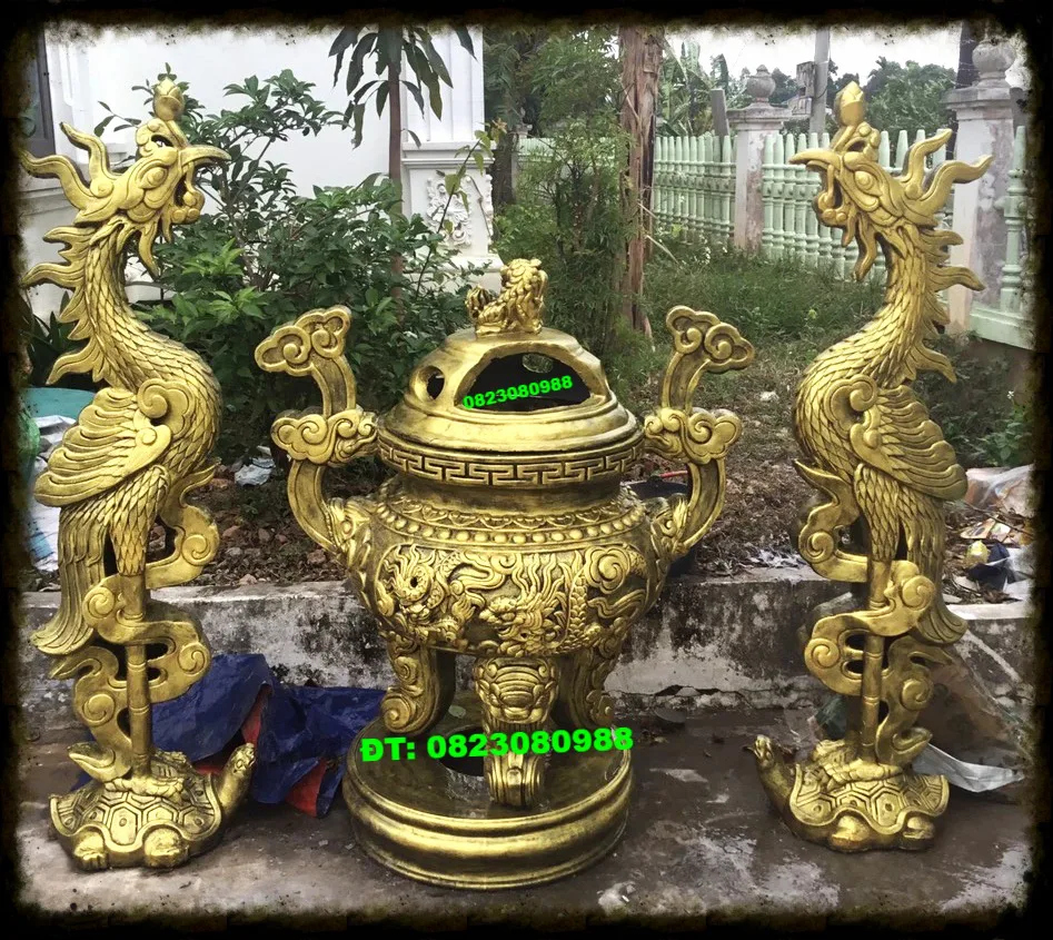 Bộ lư hương xi măng nhiều kích thước từ 20cm đến 75cm