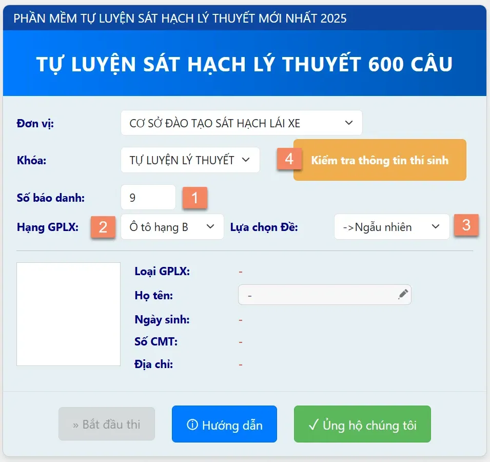 ôn tập bằng lái xe A1 trực tuyến