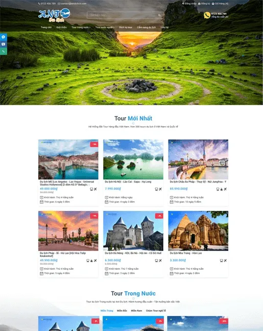 Giao diện website du lịch đẹp