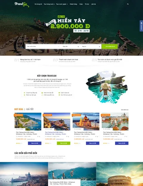 Website du lịch đẹp Travel Go