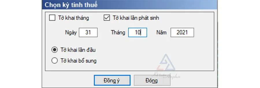 Chọn kỳ kê khai