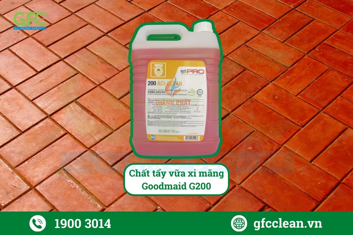 Chất tẩy vữa xi măng trên nền gạch đỏ Goodmaid G200