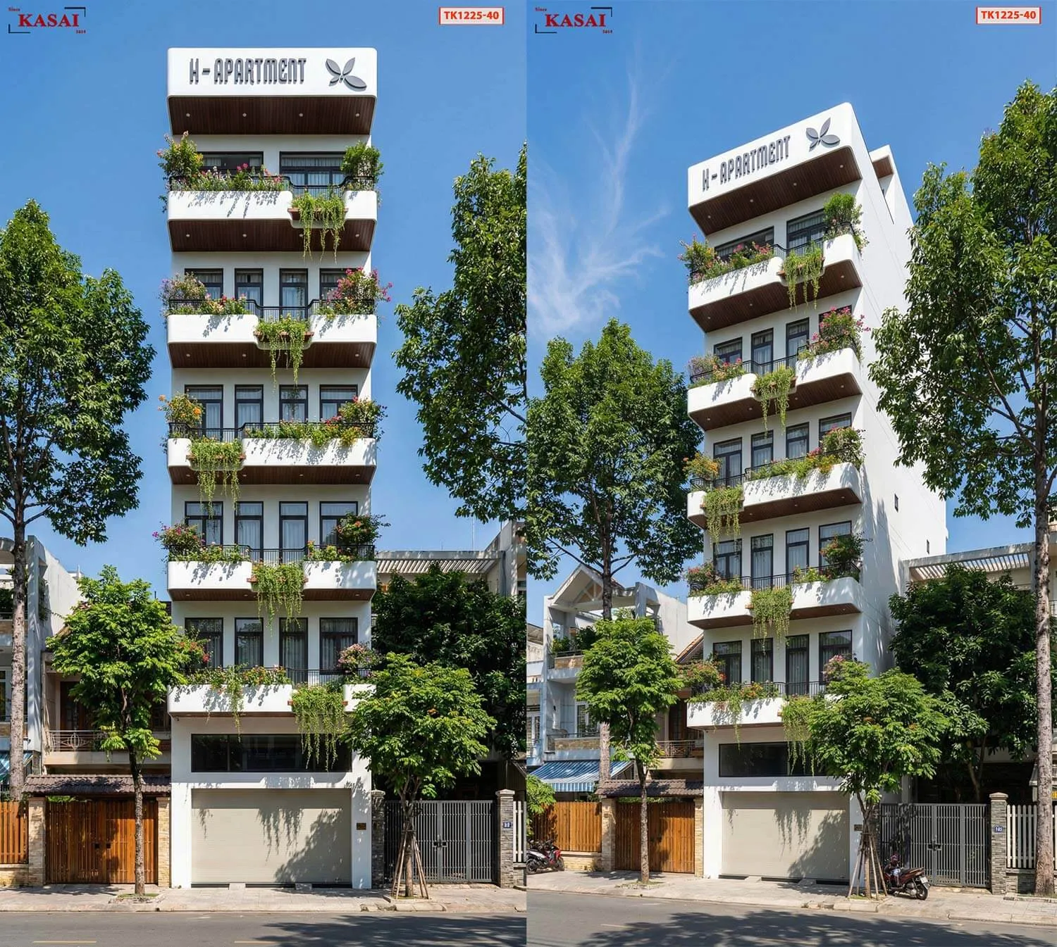 Căn hộ tối giản mảng xanh xuyên suốt