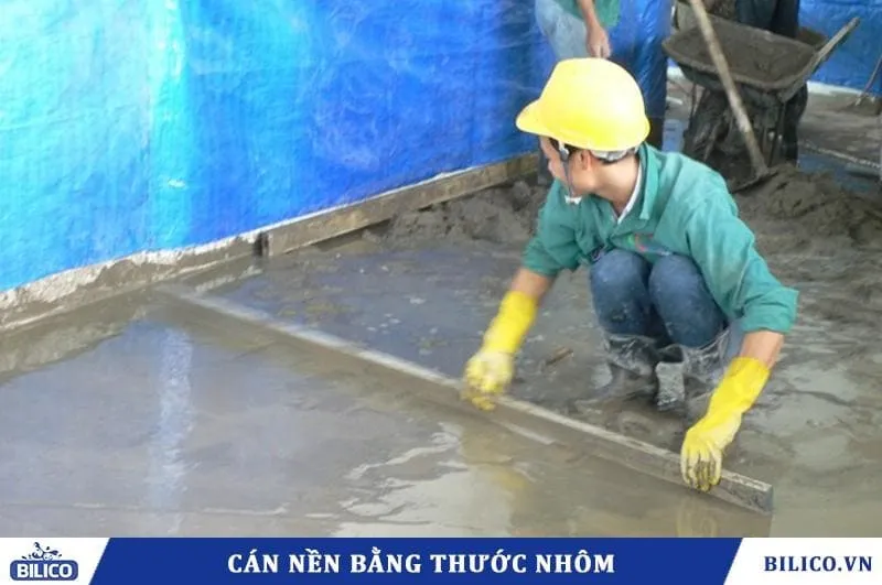 cán nền 1m2 cần bao nhiêu xi măng khi dùng thước nhôm