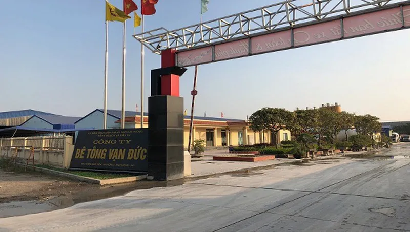 Cụm trạm trộn bê tông Vạn Đức tại xã An Hồng, huyện An Dương.