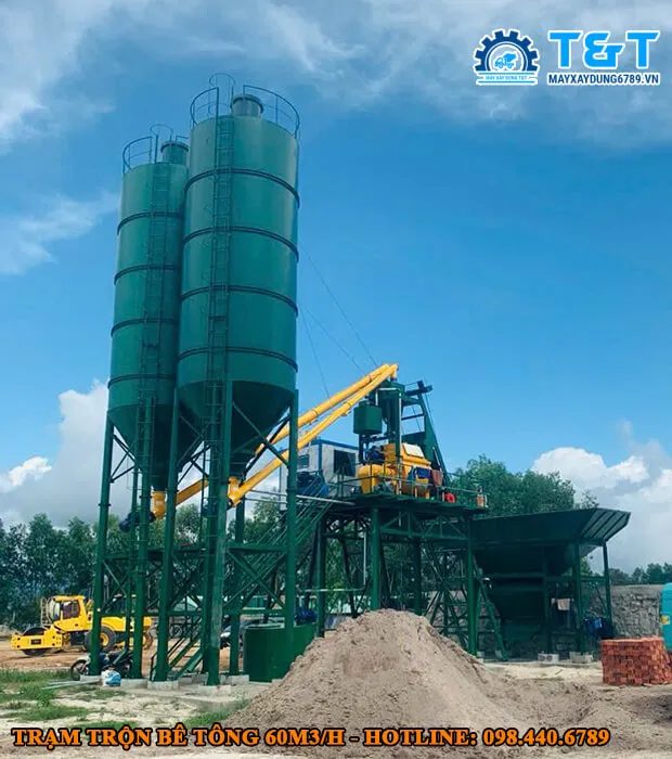 Cung cấp trạm trộn bê tông 60m3/h chất lượng uy tín