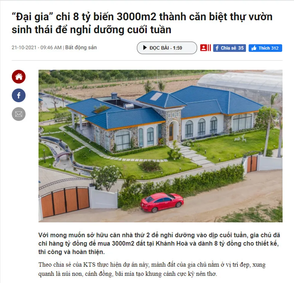 Biệt thự vườn sinh thái kết hợp nông trại