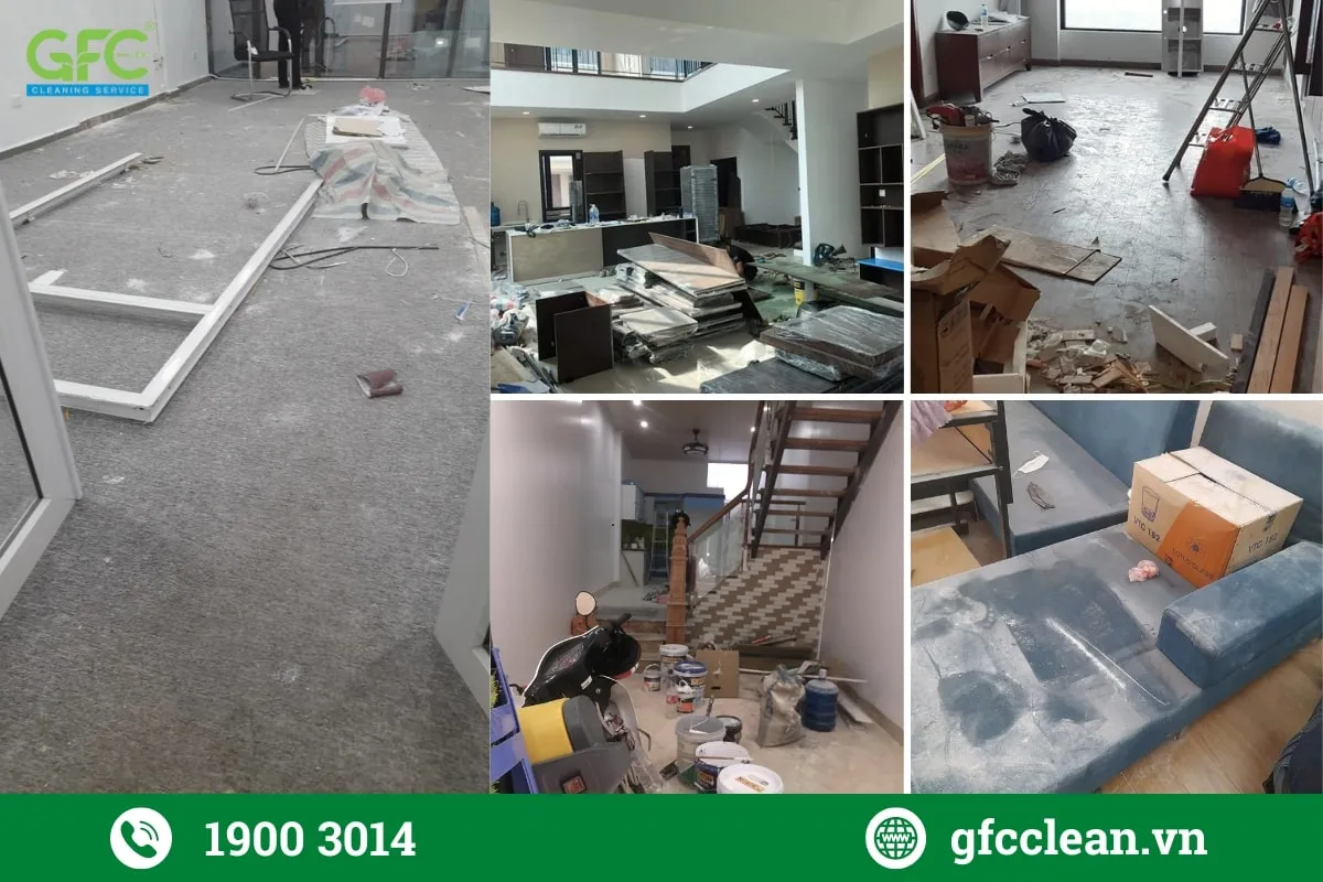 vệ sinh công nghiệp sau xây dựng giúp lỏa bỏ sạch rác, bụi, xi măng, mùi hôi