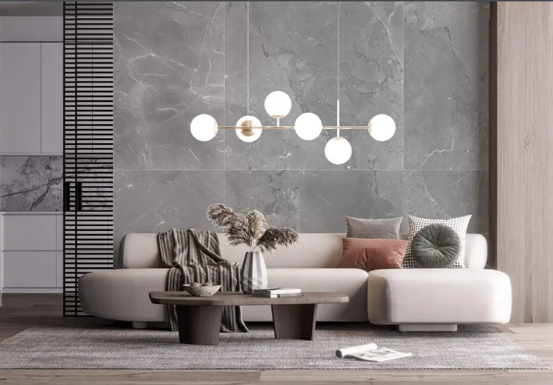 Ứng dụng gạch lát nền xi măng vào không gian phòng khách hiện đại và tối giản