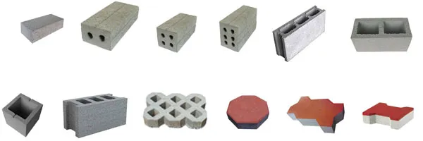 Các mẫu gạch đa dạng về kích thước và kiểu dáng được sản xuất từ máy ép hiện đại