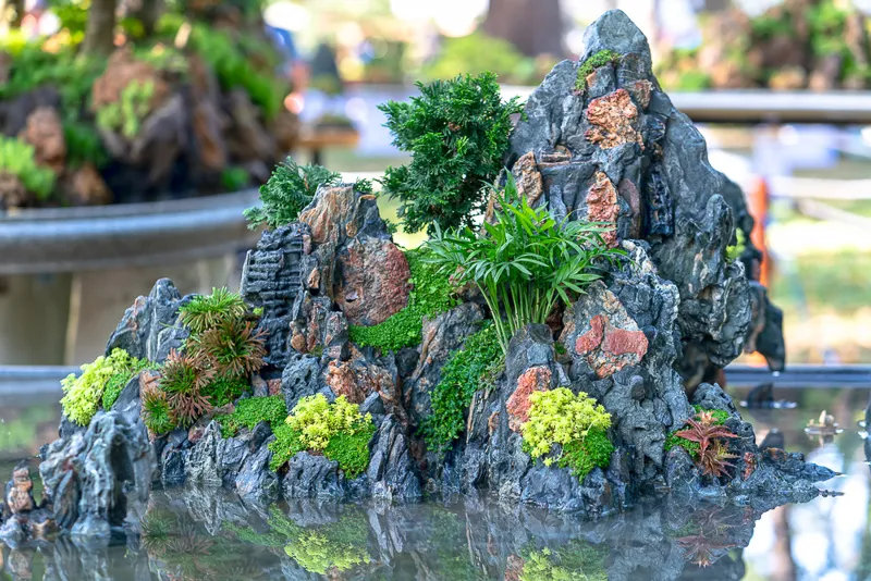 Hoàn thiện hòn non bộ bằng xi măng và bàn giao cho gia chủ