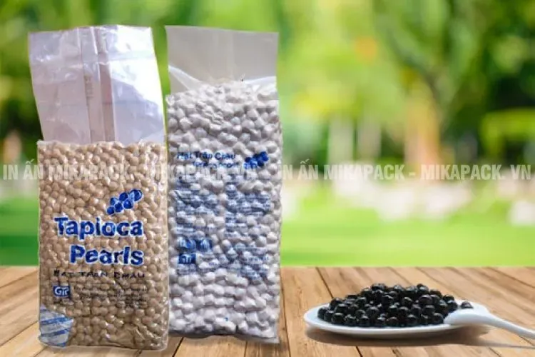 In bao bì nhựa số lượng ít loại túi hút chân không để đóng gói trân châu