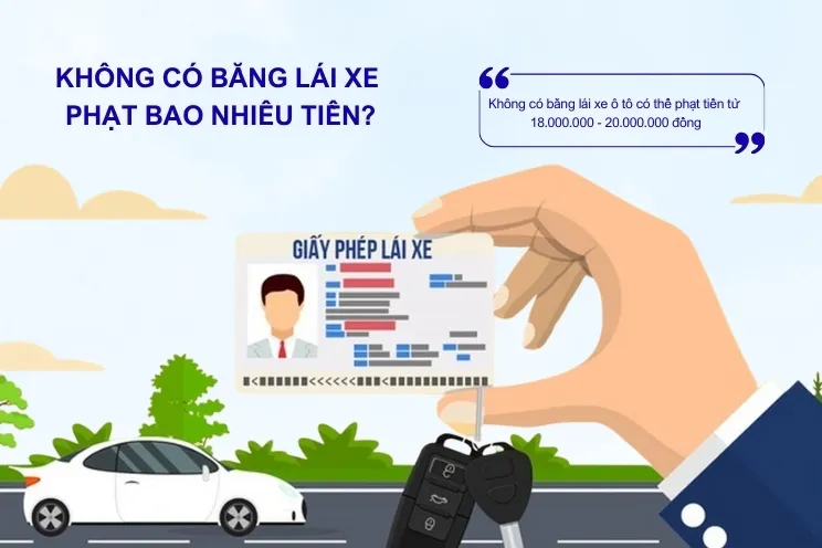Không có bằng lái xe ô tô phạt bao nhiêu tiền?