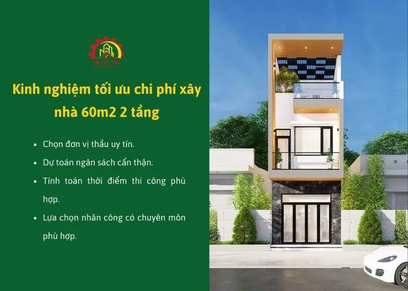 Kinh nghiệm xây nhà 2 tầng 60m2 tiết kiệm