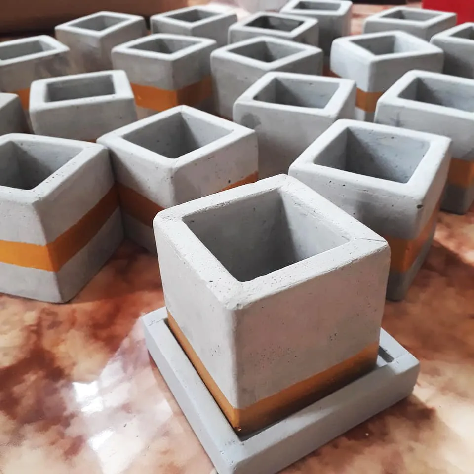 cách làm chậu cảnh từ xi măng