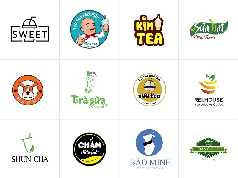 mẫu logo trà sữa
