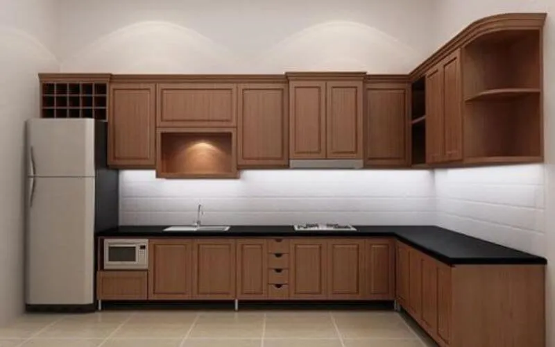 Mẫu nhà bếp đẹp ở nông thôn làm bằng gỗ tự nhiên