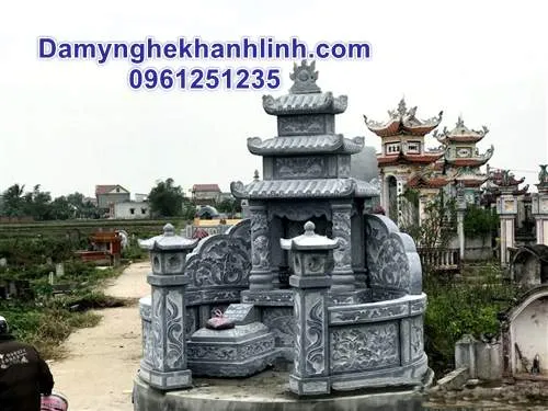 Mẫu lăng mộ đôi đơn giản nhưng tinh tế dành cho các gia đình có diện tích quy hoạch nhỏ hoặc trung bình