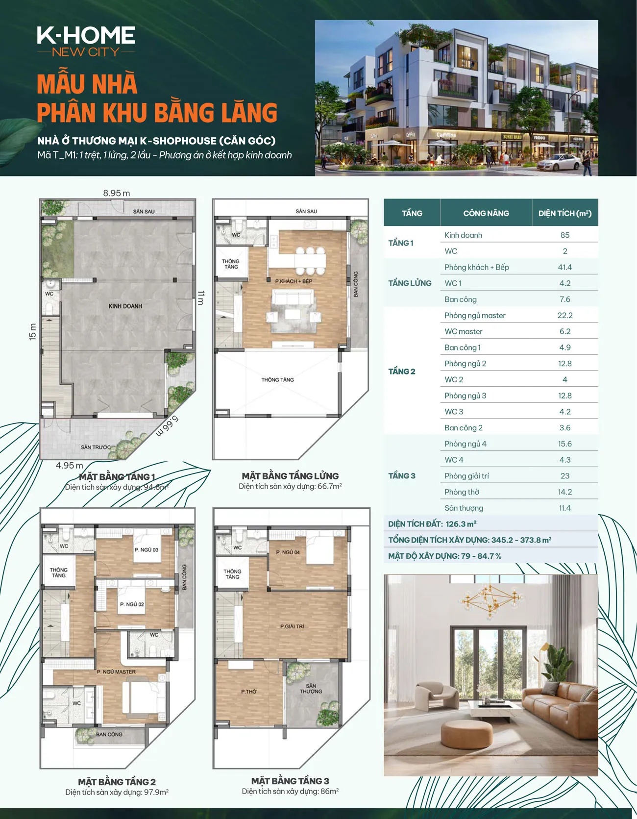 NHÀ Ở THƯƠNG MẠI K-SHOPHOUSE (CĂN GÓC)