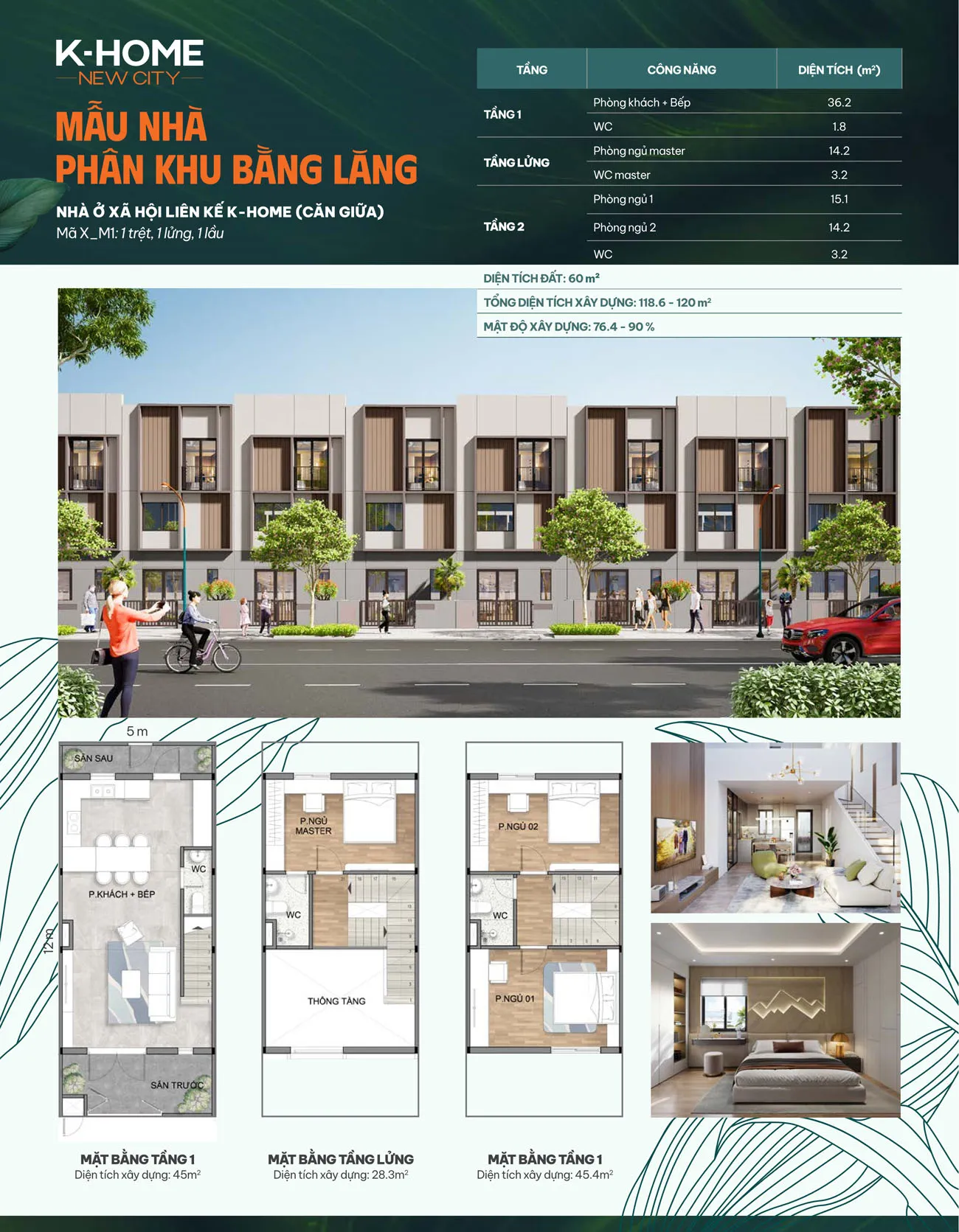 NHÀ Ở XÃ HỘI LIÊN KẾ K-HOME (CĂN GIỮA)