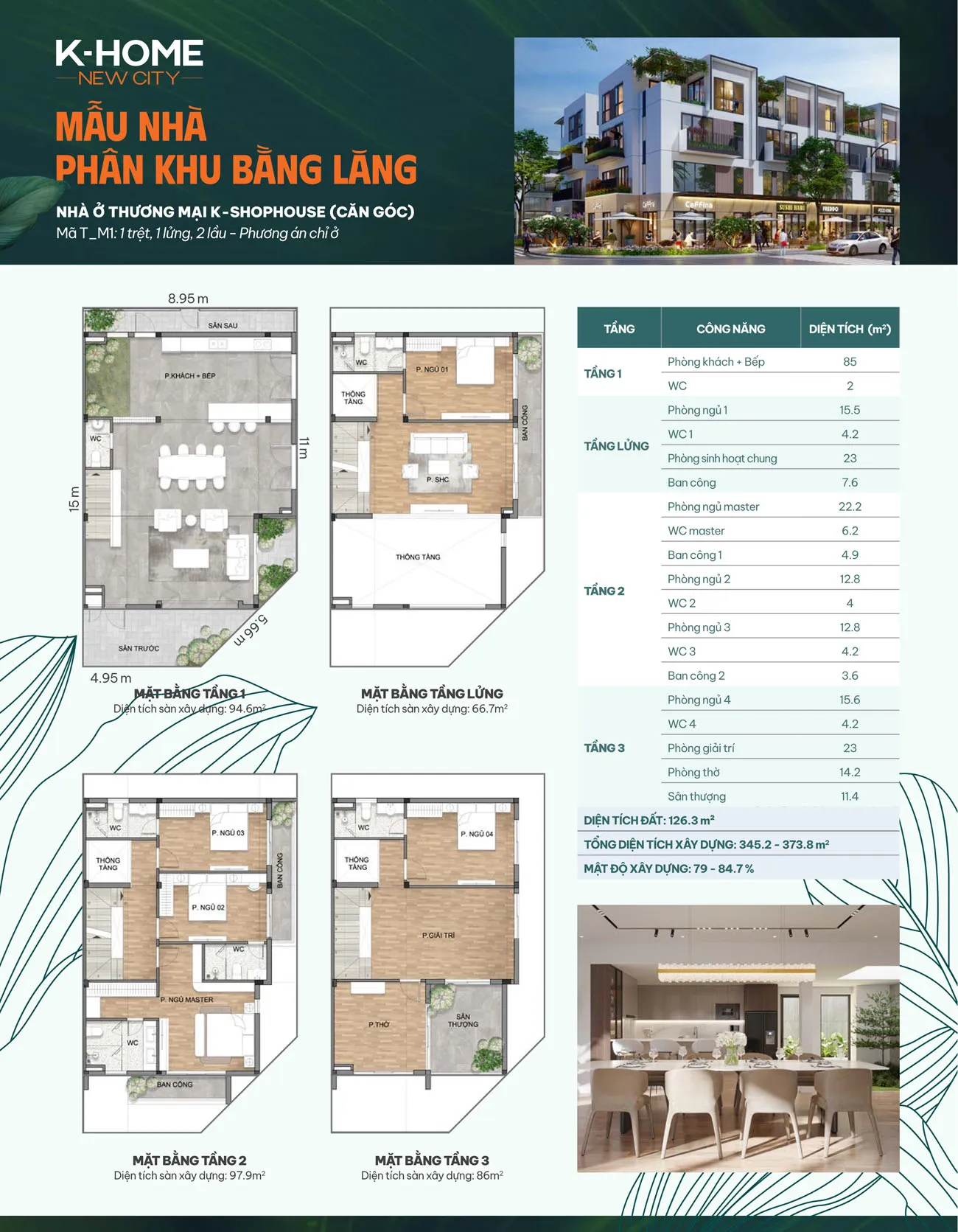 NHÀ Ở THƯƠNG MẠI K-SHOPHOUSE (CĂN GÓC)