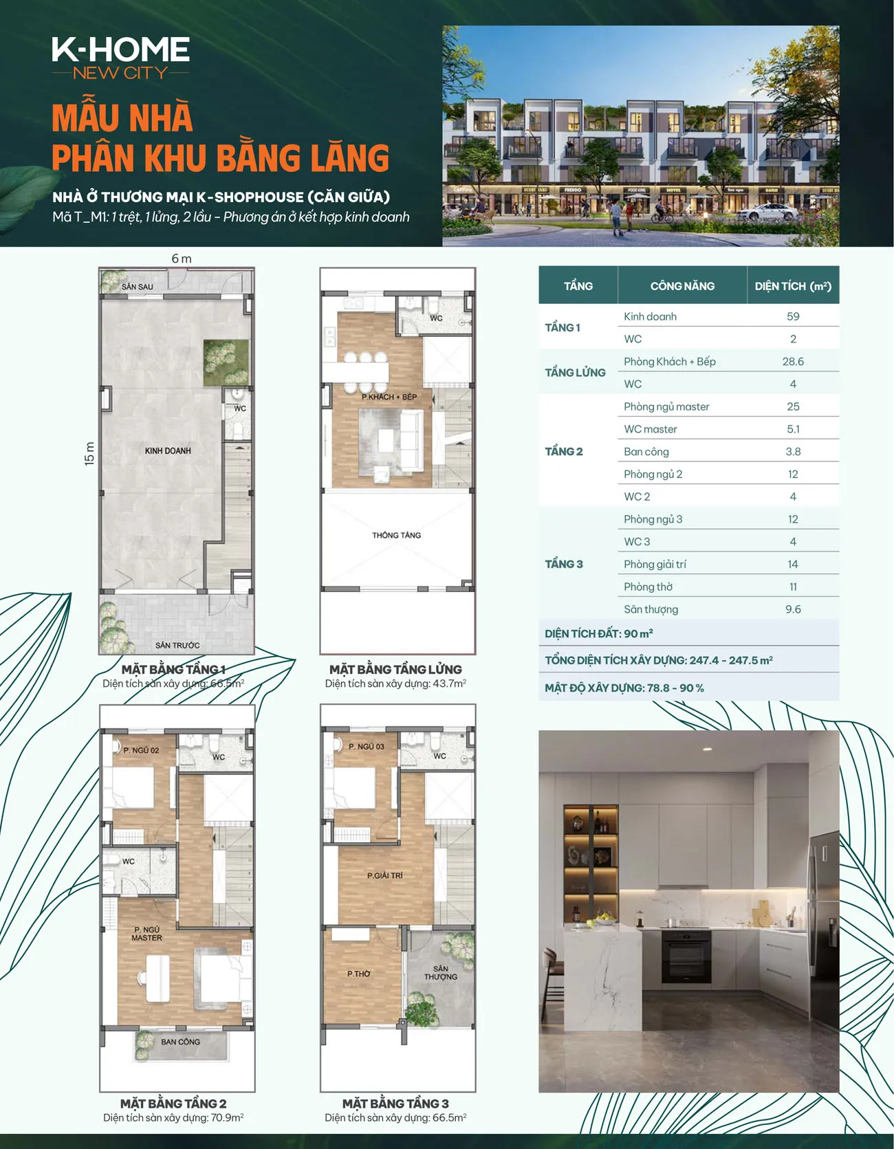 NHÀ Ở THƯƠNG MẠI K-SHOPHOUSE (CĂN GIỮA)