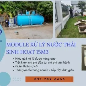 Module xử lý nước thải sinh hoạt 15m3 giá rẻ
