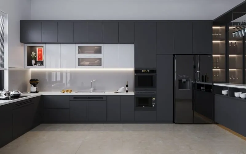 Nên làm tủ bếp bằng vật liệu gì - Mẫu tủ bếp TB-37