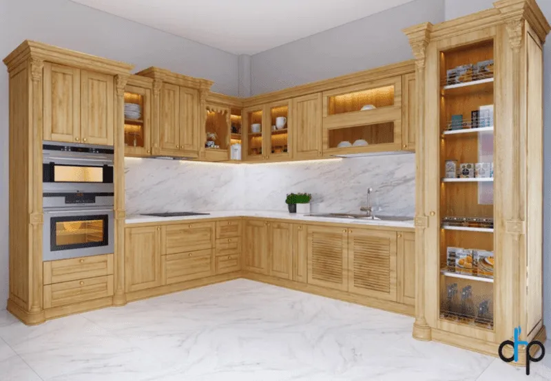 Nên làm tủ bếp bằng vật liệu gì - Tủ bếp hiện đại cho chung cư