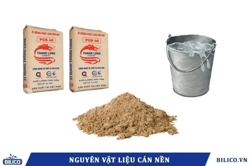 cán nền 1m2 cần bao nhiêu xi măng và cát vàng