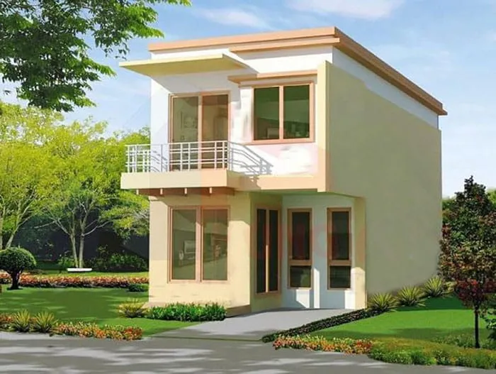 Mẫu nhà 2 tầng đơn giản đón ánh nắng vào nhà