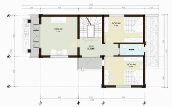 Mặt bằng công năng tầng 2