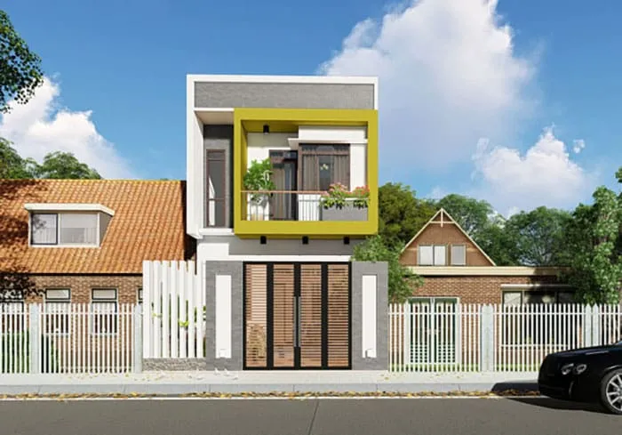 Mẫu nhà 2 tầng giá nông thôn mái bằng đẹp