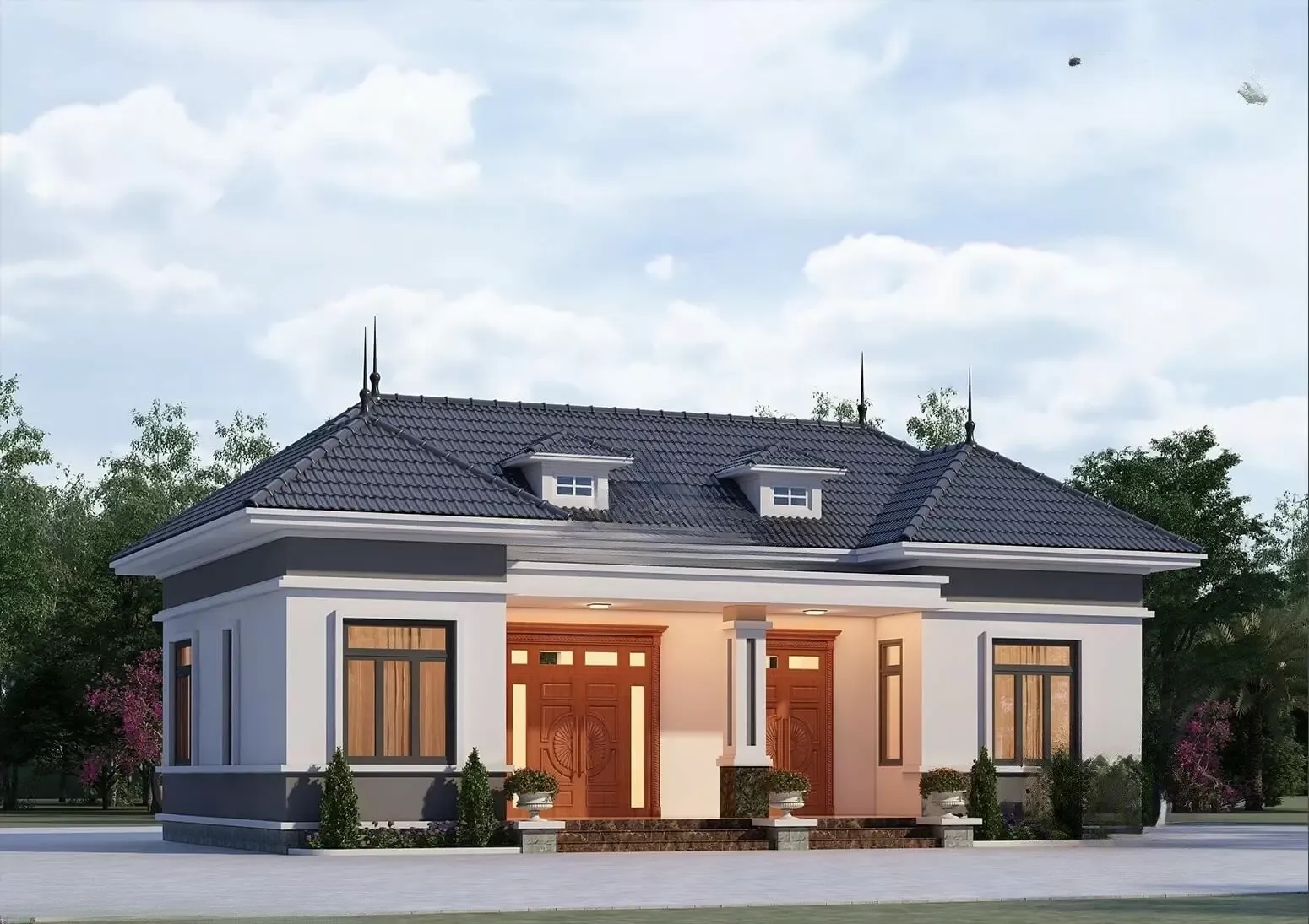 Mẫu nhà cấp 4 mái Nhật đẹp