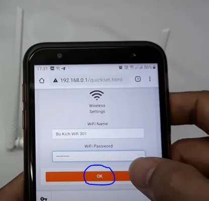 Nhập mật khẩu wifi