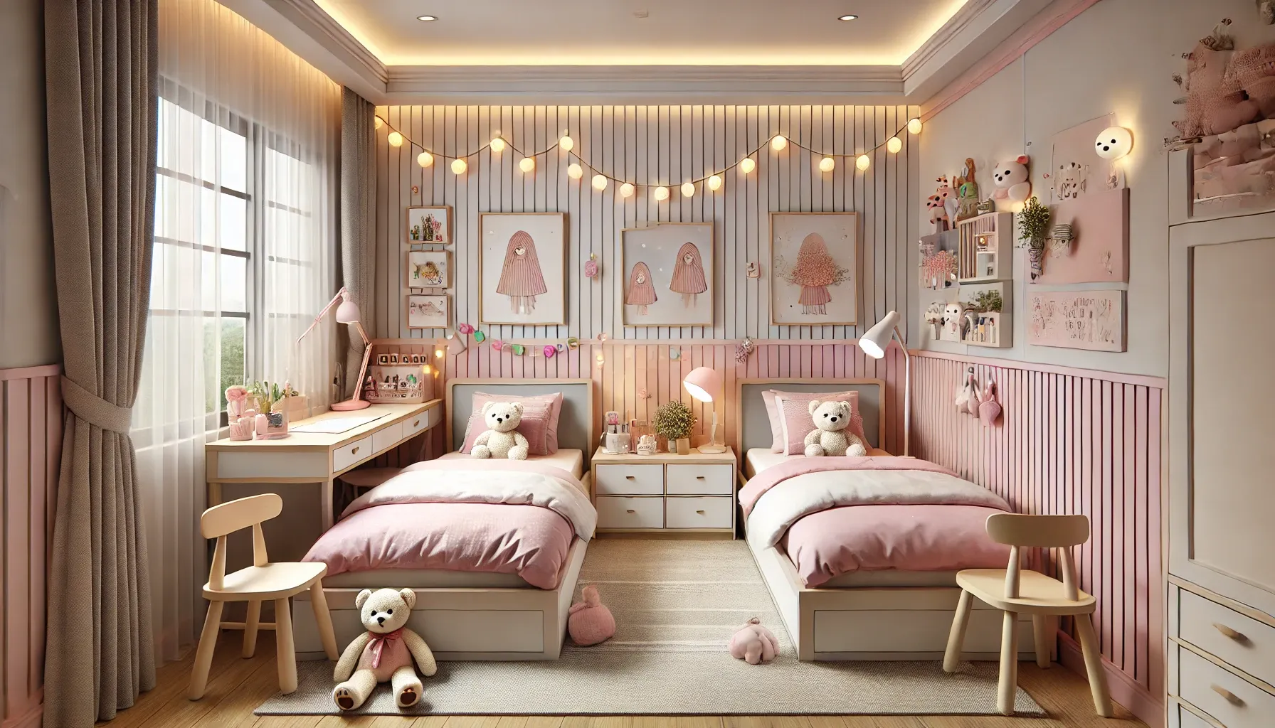 nội thất phòng ngủ hiện đại cho bé gái